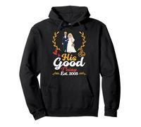 His Good Thing EST 2005 21 Aniversario de Boda Esposa Casarse Sudadera con Capucha