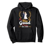 His Good Thing EST 2014 12 Aniversario de Boda Esposa Casarse Sudadera con Capucha