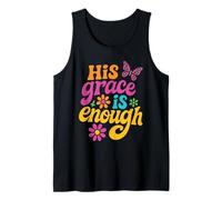 His Grace Is Enough Floral Cita Religiosa fe Cristiana Camiseta sin Mangas