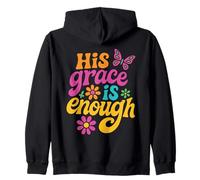 His Grace Is Enough Floral Cita Religiosa fe Cristiana Sudadera con Capucha