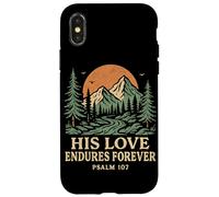 His Love Endures Forever Salmo 107 Versículo bíblico Cristiano Carcasa para iPhone X/XS