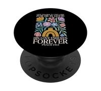 His Love Endures Forever Salmo 136 1 Verso de la Biblia Cristiano PopSockets PopGrip Adhesivo