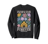 His Love Endures Forever Salmo 136 1 Verso de la Biblia Cristiano Sudadera