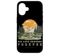 His Love Endures Forever Salmo 136 Versículo bíblico Cristiano Carcasa para iPhone 16