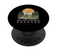 His Love Endures Forever Salmo 136 Versículo bíblico Cristiano PopSockets PopGrip Adhesivo