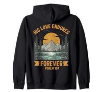 His Loves Endures Forever Salmo 107 Verso de la Biblia Cristiano Sudadera con Capucha