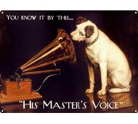 His Master'S Voice - Letrero de metal para pared (20,3 x 30,5 cm)