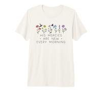 His Mercies Are New Every Morning Bible Verse Christian God Camiseta Premium
