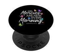 His Mercies Are New Every Morning Biblia Verso Mariposa PopSockets PopGrip Adhesivo