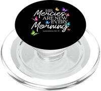 His Mercies Are New Every Morning Biblia Verso Mariposa PopSockets PopGrip para MagSafe