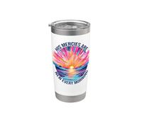 His Mercies are New Every Morning Devotional Christian Faith Vaso térmico de acero inoxidable de doble pared