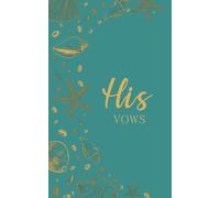His Vows: Wedding Vow Book: Coastal Shell Design in Dusty Turquoise and Gold - Lined Vow Booklet for Groom - Beach Wedding Ceremony Keepsake - Mix & Match Set