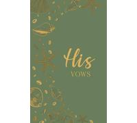 His Vows: Wedding Vow Book: Coastal Shell Design in Olive and Gold - Lined Vow Booklet for Groom - Beach Wedding Ceremony Keepsake - Mix & Match Set