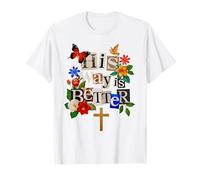 His Way is Better Christian Faith Floral Cross Dove Bird Camiseta