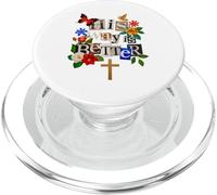 His Way is Better Christian Faith Floral Cross Dove Bird PopSockets PopGrip para MagSafe