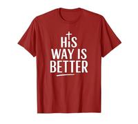 His Way is Better Cruz Minimalista Cristiana Jesús Fe Camiseta