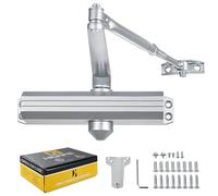 HISAFE Cierrapuertas comercial de grado 1, cierre automático hidráulico resistente, aluminio fundido, cierre automático, tamaño ajustable 1-6, listado UL, cumple con ADA, 3 tipos de montaje, DC-5