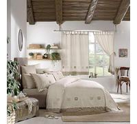 Hisar Home Stanley Hamilton Hisar Cottage Collection-Juego de Cama de Matrimonio, edredón y Funda de Almohada (Individual/Doble Super, Camello/Lino, King Size