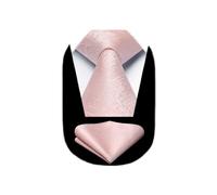 HISDERN Corbatas para hombre, corbata y pañuelo de bolsillo, color liso, clásico, para boda, formal, elegante, fiesta de negocios, Rosa-3, Tie: 3.4" x 59"; Pocket Square: 12" x 12"