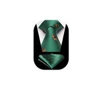 HISDERN Corbatas Verde Hombre y Pañuelo Corbata con Motivo León Modernas Conjunto Corbatas Elegante Boda