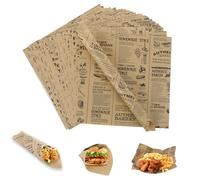 Hisdricus 100 Papel de Hornear 25x25 cm - Papel para Hamburguesas - Papel Antigrasa - Papel Encerado para Alimentos - Papel para Envolver Hamburguesas, Sándwiches, Papas Fritas, Pasteles