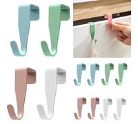 Hisdricus 12 Ganchos de Puerta - Perchero Puerta para Puertas de hasta 2 cm en Acero Al Carbono - Colgador Puerta de Colores Sobre Puerta Sin Taladro - Alta Capacidad de Carga para Puertas y Armarios