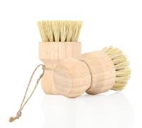 Hisdricus - 2 cepillos de limpieza - Vegetable Brush - Cepillo para lavar platos cabeza redonda, 2 piezas de fibras de yute, respetuoso con el medio ambiente y duradero, para ollas, sartenes y