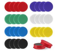 Hisdricus 28 Piezas Imanes Neodimio de Colores, Ø 30mm Redondos Potentes para Nevera, Pizarra Magnética, Refrigeradores y Tableros Magnéticos