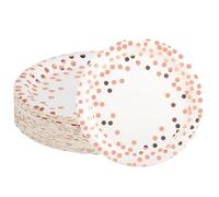 Hisdricus 50 Platos Papel, Platos Desechables,biodegradable, Adecuado para fiestas, barbacoas, cumpleaños infantiles, bodas, picnics y otras actividades, Robusto 300 g/m² (Oro rosa)