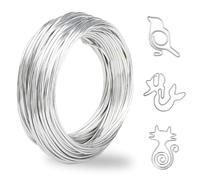 Hisdricus Alambre de Aluminio 2mm x 30m - Alambre Fino - Alambre Manualidades para Fabricación de Joyas, Modelado, Esculturas DIY y árboles Bonsái - Plateado
