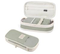 Hisdricus Estuche, Estuche Escolar de Gran Capacidad para Lápices, Estuche para Chicas, Adolescentes y Adultos, Expandible, Impermeable, Adecuado para la Escuela, la Oficina y el Estudio (Verde)