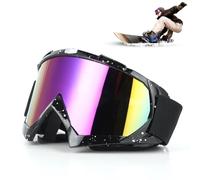 Hisdricus - Gafas Esqui Mujer - Gafas Esqui Hombre - Gafas de Motocross, Material TPU, Lente Espejada Colorida, Acolchado de Espuma Cómodo, Ideal para Esquí, Snowboard y Motocross (Negro-Blanco)