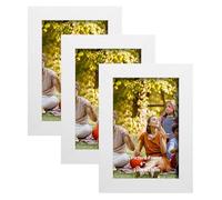 Hisdricus Juego de 3 Marco Fotos 10x15 cm - Porta Retratos Fotos - Marco Foto de Madera para Colgar & Colocar - Marcos Blancos para Fotos, Imágenes, Carteles & Dibujos Infantiles