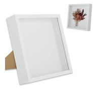 Hisdricus Marco 3D para Rellenar 20,3 x 20,3 cm - Marcos con Profundidad de hasta 3 cm - Marco de Fotos para Pared y Escritorio - Ideal para Flores, Regalos de Boda, Recuerdos o como Regalo - Blanco