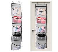 Hisdricus Organizador puerta con 5 bolsos de malla - Organizador taquilla colgante para almacenamiento en puerta, ideal para juguetes, adecuado para dormitorio, gris