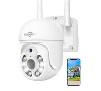 Hiseeu Cámara de Seguridad PTZ 360° Inalámbrica 5MP con Visión Nocturna a Color Zoom Digital Audio Bidireccional y Crucero Automático para Exteriores WiFi