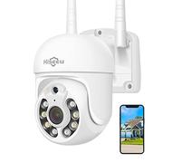 Hiseeu Cámara de seguridad PTZ de 360° inalámbrica para exteriores con visión nocturna a color, cámara de zoom digital PTZ de 3 MP, WiFi al aire libre, audio bidireccional, crucero automático,