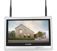 Hiseeu NVR Sistema de Cámara de Seguridad de 8 Canales 12 Pulgadas LCD Inalámbrico, Cable de Alimentación y Disco Duro no están Incluidos