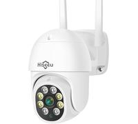 Hiseeu 【Seguimiento Automático】 5MP Cámara Vigilancia WiFi Exterior con PTZ,Cámara de Seguridad con Visión Nocturna en Color,Audio bidireccional,Detección Humana,IP66 Impermeable,Vista Remota