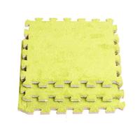 Hiseng 12 Piezas Alfombrilla de Espuma con Felpa, Alfombrillas Entrelazadas Alfombra Rompecabezas Felpa Suave con Antideslizantes Borde para Suelo de Habitación (BR27 Verde,30x30cm)