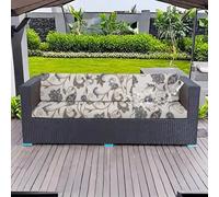Hiseng 2 Piezas Funda de Cojín de Asiento Impermeables para Sofá Patio Exterior, Fundas Cojines Impresiones de Plantas Poliéster Impermeable Protector Asientos Silla de Jardin (Retro 2,65x190x20cm)