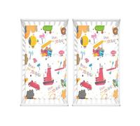 Hiseng 2 Piezas Sábanas Minicuna, Sábana Bajera Ajustable para Bebe, Sábanas Capazo Bebe Sabanas Carrito Transpirable Sábanas Cuna Elástica Universal (Mar, tierra y aire,65x95cm)