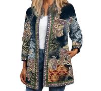 Hiseng 3D Camisa de Casual para Mujer, Exterior Chaqueta Informal Manga Larga Jacket Camisas Moda Vintage Blusas Tops Basic Chaqueta para Oficina Negoci Fiesta