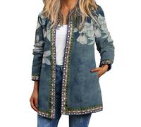 Hiseng 3D Camisa de Casual para Mujer, Exterior Chaqueta Informal Manga Larga Jacket Camisas Moda Vintage Blusas Tops Basic Chaqueta para Oficina Negoci Fiesta