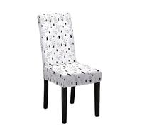 Hiseng 3D Estrella Impresión Fundas Sillas de Comedor, 1/4/6/8 Piezas Fundas Sillas Ajustables Elástica Funda Sillas Comedor, Funda Silla para Comedor, Hotel, Boda (Estrella Negra B,1 Piezas)