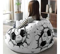 Hiseng 3D Funda de puf, Sillón de Pera sin Relleno Estampado de fútbol,Sofa Puff Gaming Salon Funda Sin Relleno para Niños y Adultos, Bean Bag con Asa (Muro,70x80cm)