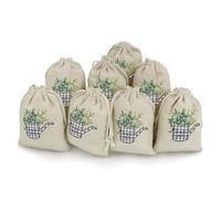 Hiseng 8 Piezas Bolsas Regalo, Bolsas para Regalos con Cordón 17 x 12.5 cm Bolsitas de Tela Pequeñas, Bolsas Tela Algodón y Lino Saquitos de Tela para Guardar Regalos (Pava,8 Piezas)