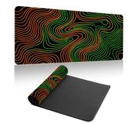 Hiseng Alfombrilla Ratón Abstractas Coloridas,Alfombrilla Escritorio con Base Antideslizante,Gaming Mouse Pad,Tapete Escritorio Grande,Protector Escritorio para Hogar,Oficina (Naranja,800x300x3mm)