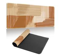 Hiseng Alfombrilla Ratón Cuadros Oscuros,Alfombrilla Escritorio con Base Antideslizante,Gaming Mouse Pad,Tapete Escritorio Grande,Protector Escritorio Hogar,Oficina (Marrón Oscuro,600x300x3mm)