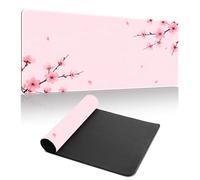 Hiseng Alfombrilla Ratón Estilo Japonés Sencillo,Alfombrilla Escritorio con Base Antideslizante,Gaming Mouse Pad,Tapete Escritorio Grande,Protector Escritorio Hogar Oficina (Sakura 5,900x400x3mm)